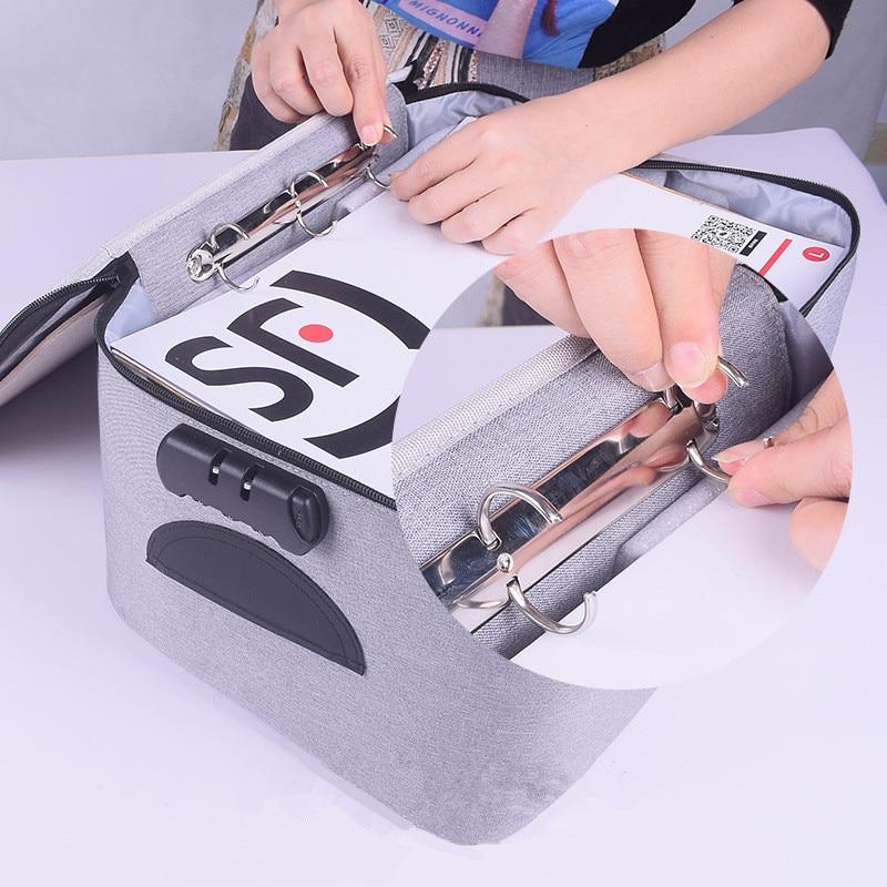 Three-digit combination lock on a document storage case
