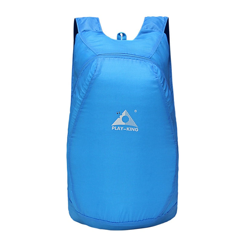 Blue 20-liter foldable travel backpack