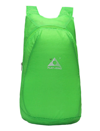 Green foldable travel backpack