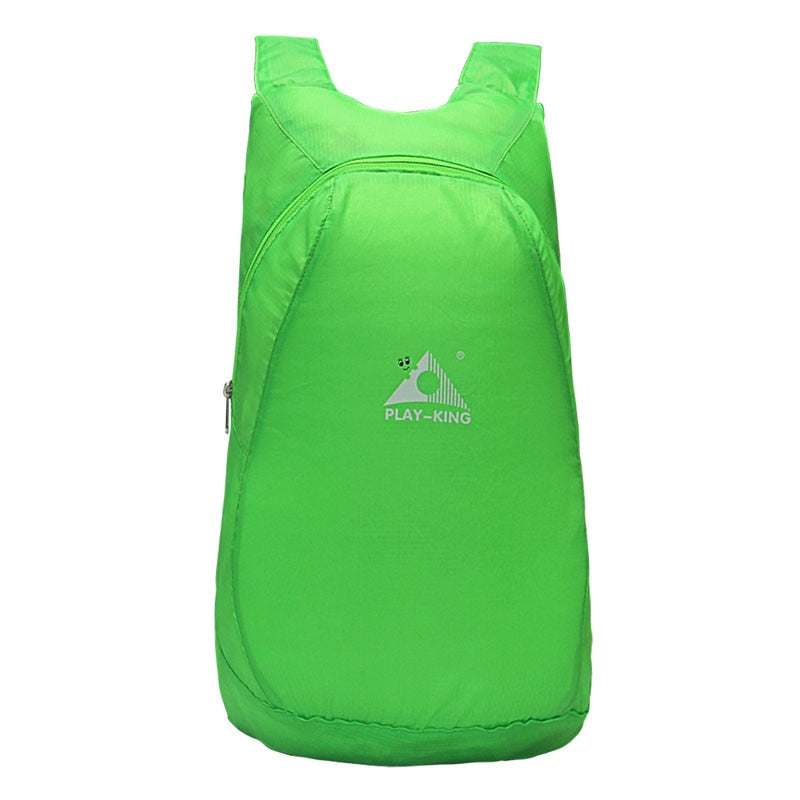 Green foldable travel backpack
