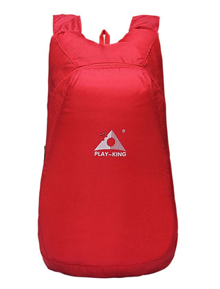Red foldable travel backpack