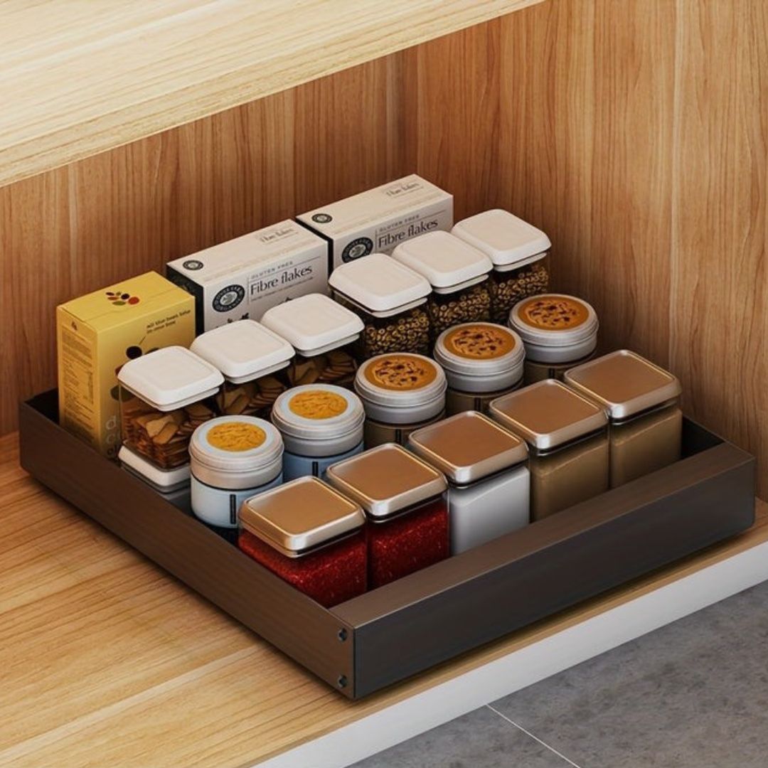 Black 15.75 inch pull-out cabinet organizer