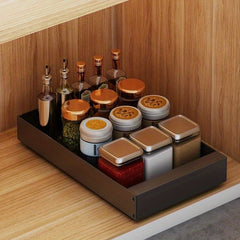 Black 9.84 inch pull-out cabinet organizer