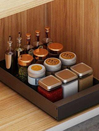 Black 9.84 inch pull-out cabinet organizer