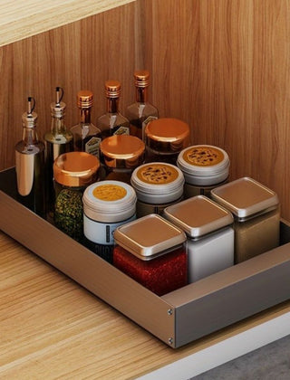 Gray 9.84 inch pull-out cabinet organizer