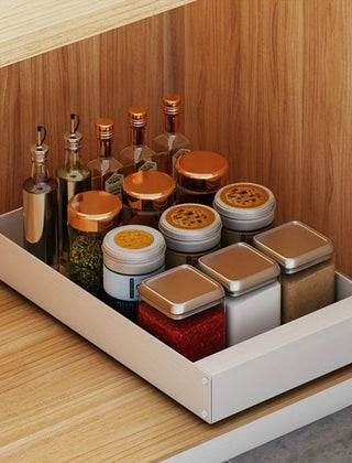 White 9.84 inch pull-out cabinet organizer