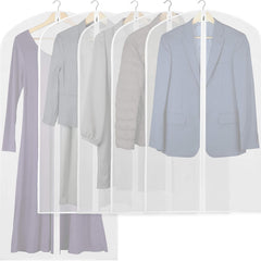Long and short garment storage covers shown together