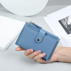 Blue slim money-clip wallet
