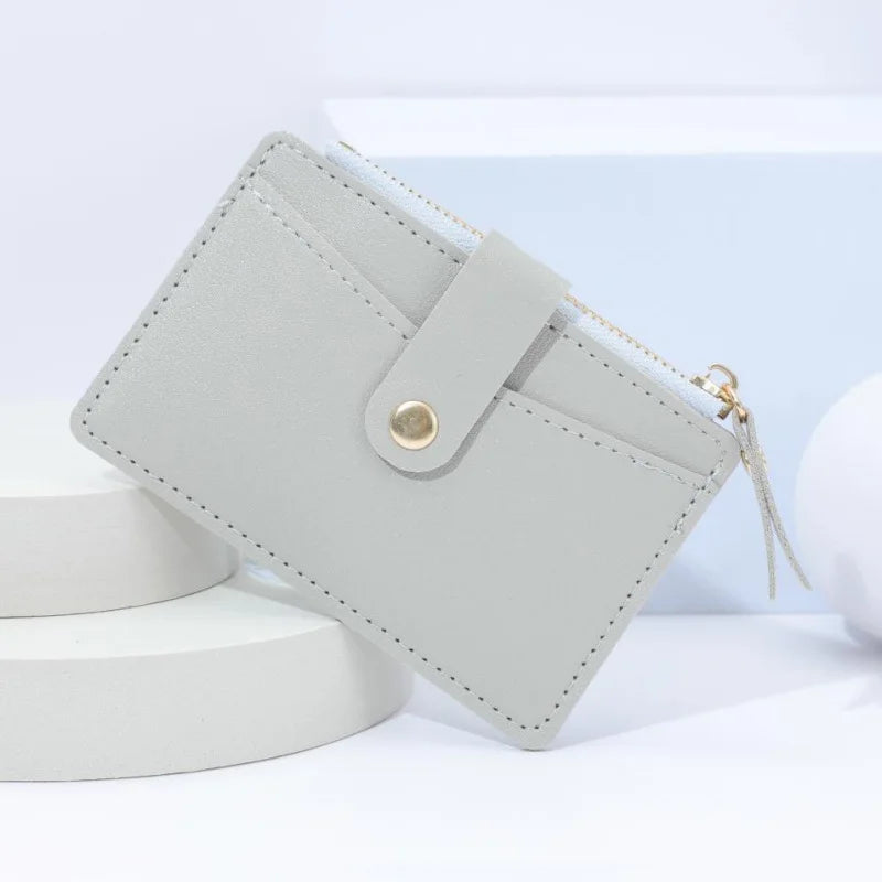 Gray slim money-clip wallet