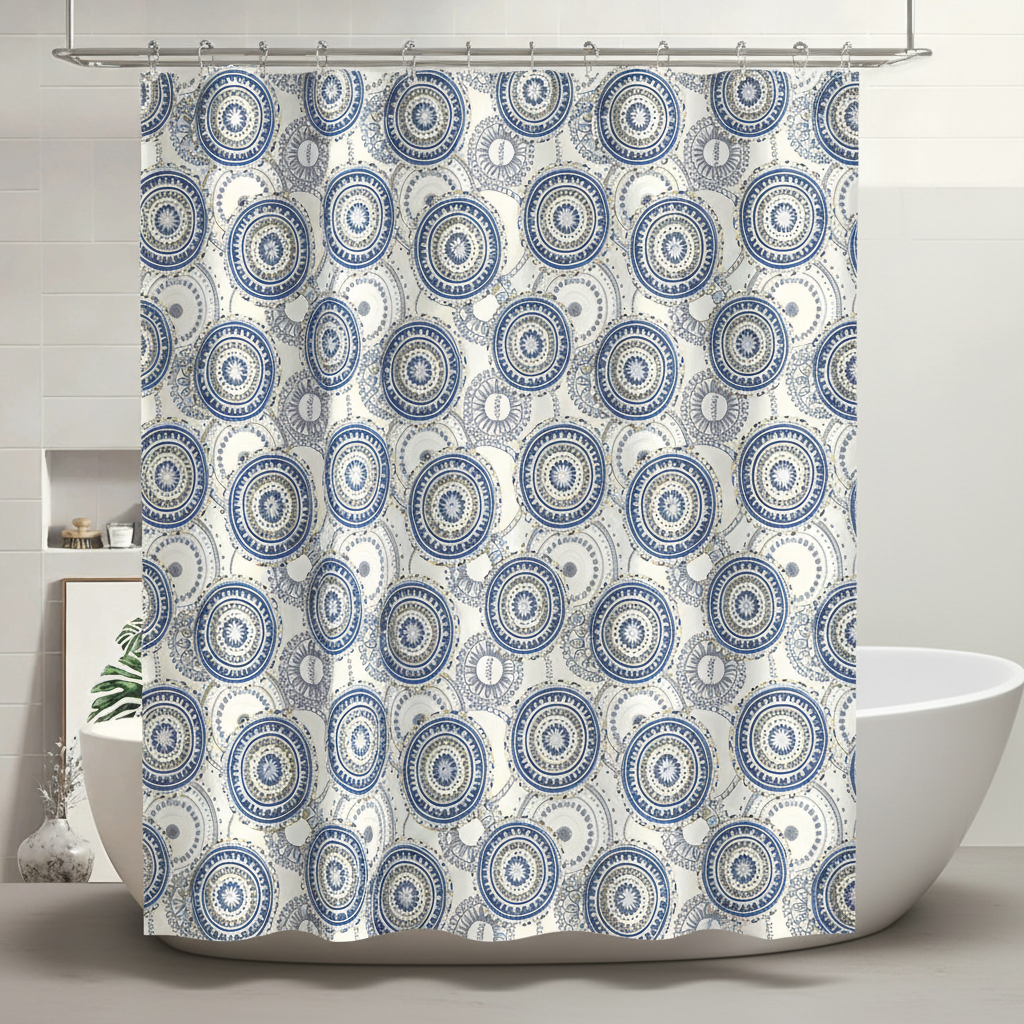 Mandala patterned shower curtain