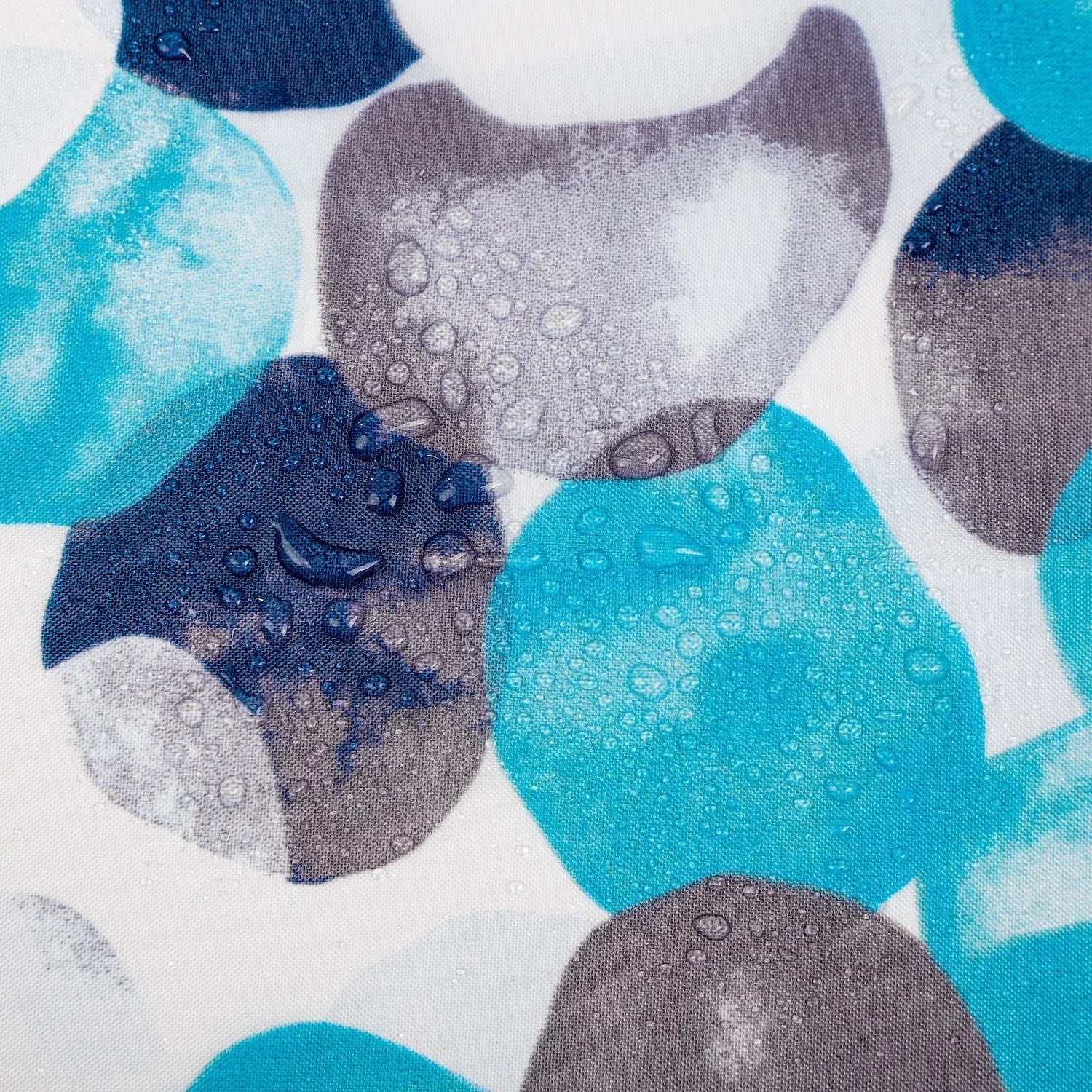 Close view of the printed curtain surface