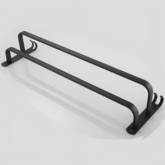 Angled view of the two-bar towel rack