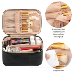 Clear brush flap and interior sections in the Black organizer