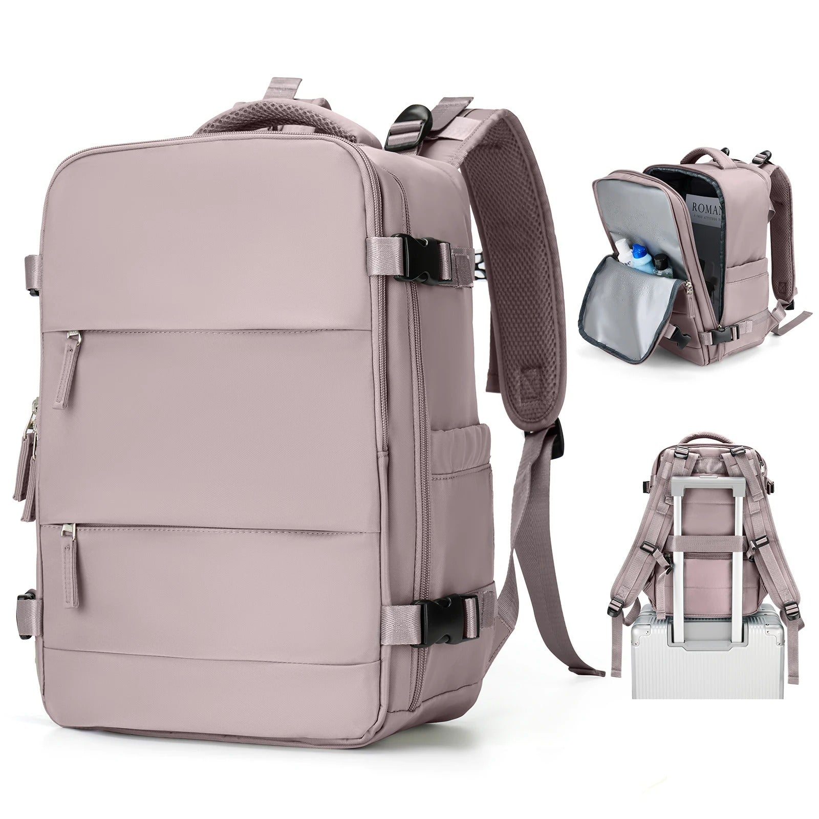 Lotus Pink compact travel backpack