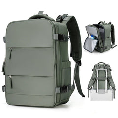 Nylon Green compact travel backpack