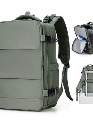 Nylon Green compact travel backpack