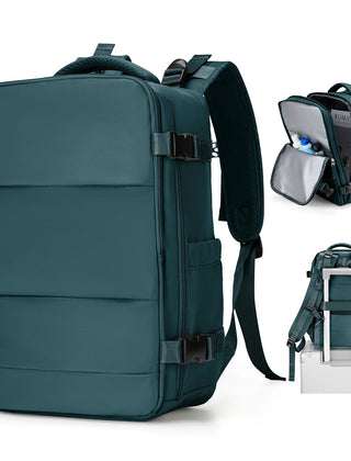 Peacock Blue compact travel backpack