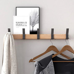 Wall coat rack holding clothes and hangers