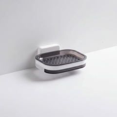Gray-trim single wall-mounted soap dish