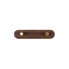 Black Walnut 2 Hook wall coat rack