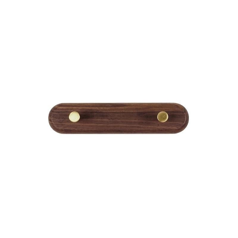 Black Walnut 2 Hook wall coat rack