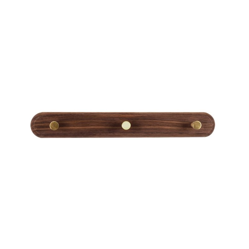 Black Walnut 3 Hook wall coat rack