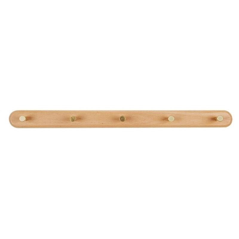 Beech Wood 5 Hook wall coat rack