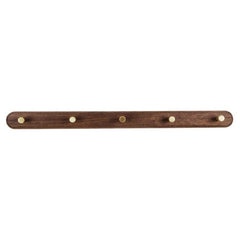 Black Walnut 5 Hook wall coat rack