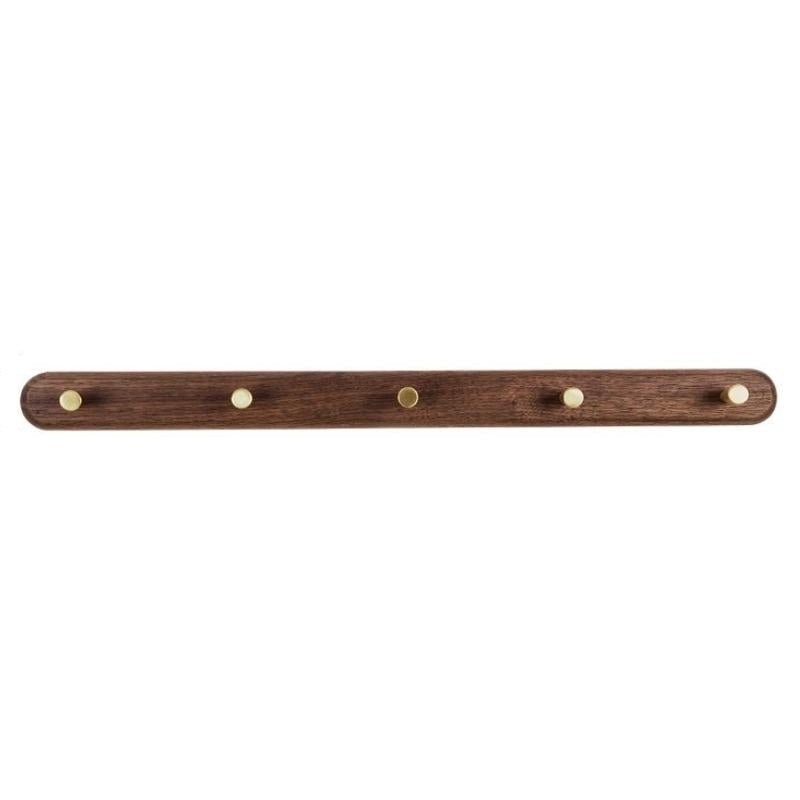Black Walnut 5 Hook wall coat rack